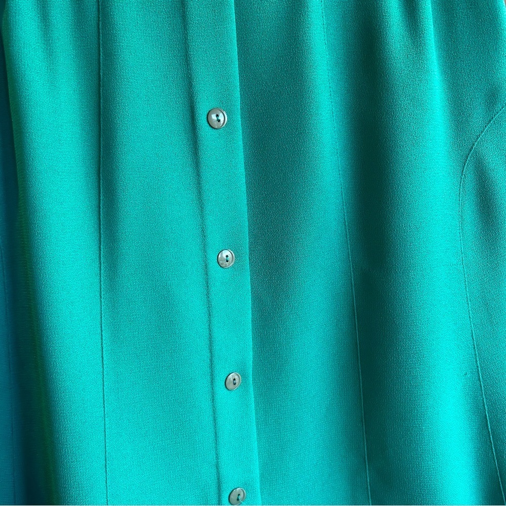 Vintage Sunlai Kelly Green A-Line Midi Skirt Women's Size Small - Picture 2 of 15